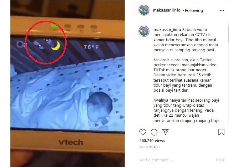 Viral Rekaman CCTV Bayi Tidur Ada Penampakan Menakutkan, Makhluk Apa Ini?